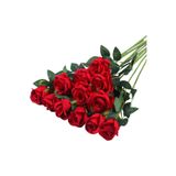 Nettenevime Yapay Çiçek Kırmızı Gül 12 Adet Tek Dal 50cm