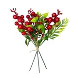 nettenevime Yapay Çiçek Kokina 3 Dal lı Demet 20*15cm Yılbaşı Çiçeği Red Berry