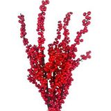 Nettenevime Yapay Çiçek Kokina Uzun Dal 90cm Yılbaşı Çiçeği Red Berry Kırmızı