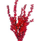 nettenevime Yapay Çiçek Kokina Uzun Dal 90cm Yılbaşı Çiçeği Red Berry