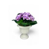 Nettenevime Yapay Çiçek Krem Antik Saksıda Lila Kadife Menekşe Gerçekçi Doku 22cm