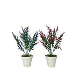 Nettenevime Yapay Çiçek Krem Saksıda 2 Adet Lavanta Mor Ve Kırmızı Renk 28Cm