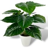 Nettenevime Yapay Çiçek Krem Saksıda Pothos Yeşil Doğal Dokulu 18dal 50cm Salon Çiçeği Yapay Bitki