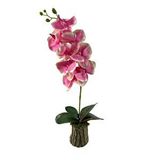 nettenevime Yapay Çiçek Kütük Saksılı Tekdal Orkide PEMBE 50*30cm