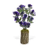 nettenevime Yapay Çiçek Kütükte Mor Güllü Demet Dekoratif Masa Çiçeği 30*20cm