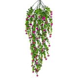Nettenevime Yapay Çiçek Lila Sarkan Lotus Çiçekli Okaliptus Şimşir Yapay Sarmaşık 5dal 60cm