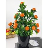 Nettenevime Yapay Çiçek Mandalina Ağacı Siyah Saksıda Mandalina 30cm Renksiz