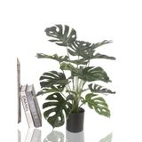 nettenevime Yapay Çiçek Monstera Deve Tabanı Metal Mat Siyah Saksılı Yapay Bitki Salon Çiçeği