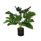 nettenevime Yapay Çiçek Monstera Deve Tabanı Siyah Saksılı Salon Çiçeği 18 Yaprak 58cm