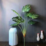 Nettenevime Yapay Çiçek Monstera Yaprağı Yeşil Renk 7 Başlı 7 Kafalı Yapay Yaprak