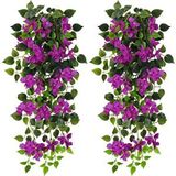 nettenevime Yapay Çiçek Mor Begonvil Çiçeği 9 Dallı 100cm Sarkan Çiçek