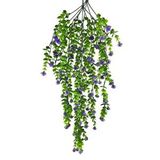 Nettenevime Yapay Çiçek Mor Sarkan Lotus Çiçekli Okaliptus Şimşir Yapay Sarmaşık 5dal 60cm