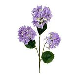 Nettenevime Yapay Çiçek Ortanca 3 Toplu Lila Tek Dal Tomurcuklu 75*25cm Kumaş Çiçek Uzun Dal