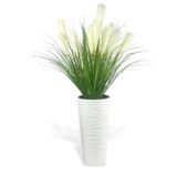 Nettenevime Yapay Çiçek Panpas Püskül Salon Bitkisi Beyaz Uzun Kumsal Vazoda 128*60cm