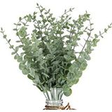 Nettenevime Yapay Çiçek Pastel Silikon Okaliptus 42CM 5dallı Demet Eucalyptus - Yeşil