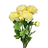 Nettenevime Yapay Çiçek Şakayık Çiçeği Krem Renk 2 Çiçek 1 Tomurcuk 50CM - Yeşil