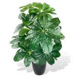 nettenevime Yapay Çiçek Saksıda Şeflera Bitkisi 18Dal 75cm Salon Çiçeği Yapay Bitki Pachira Macrocarpa