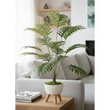 Nettenevime Yapay Çiçek Salon Bitkisi Areka 80cm 18 Yaprak Beyaz Zigon Saksıda Yeşil