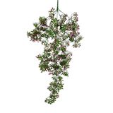 nettenevime Yapay Çiçek Sarkan Çiçek Bordo Yeşil Fare Kulağı Şimşir Yapay Sarmaşık 60*30cm UV Katkılı Güneşe Dayanıklı