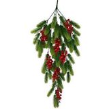 nettenevime Yapay Çiçek Sarkan Kokina Çam Yapraklı Yılbaşı Çiçeği Red Berry 70*30cm
