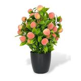 nettenevime Yapay Çiçek Şeftali Ağacı Siyah Saksıda Şeftali 30cm