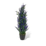 nettenevime Yapay Çiçek Siyah Saksıda Mor Lavanta Ağacı 55cm