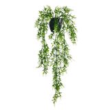 nettenevime Yapay Çiçek Siyah Saksıda Sarkan ty60 Yeşil Beyaz Bitki Yapay Sarmaşık 60cm
