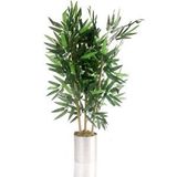Nettenevime Yapay Çiçek Yapay Bambu Ağacı Paslanmaz Aleminyum Saksılı 80cm Yeşil