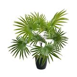 nettenevime Yapay Çiçek Yelpaze Palmiye 8 Dal 50*40cm Salon Çiçeği Plastik Siyah Saksılı Yapay Bitki