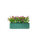 Nettenevime Yapay Çiçek Yeşil Çit Balkon Saksısı Renkli Mineli Şimşir Çiçekli 55*35cm