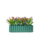 nettenevime Yapay Çiçek Yeşil Gold Çit Balkon Saksısı Renkli Mineli Şimşir Çiçekli 55*35cm