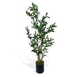 Nettenevime Yapay Çiçek Zeytin Ağacı Doğal Gövdeli Galvaniz Siyah Saksıda 95cm Yapay Ağaç Yeşil