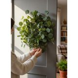 Nettenevime Yeşil Okaliptus Yapay Çiçek Kapı Süsü 50 cm Yılbaşı Dekoratif Aksesuar