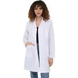 Netto İş Elbiseleri Kadın Beyaz Klasik Yaka Doktor Önlüğü Hemşire Eczacı Öğretmen Laboratuvar Alpaka Kumaş