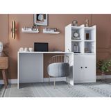 Nettrends Modüler Oyuncu Masası Kitaplıklı Kapaklı Dolaplı Raflı Depolama Seti BEYAZ-NRG-OYNM-1002 - 160X144