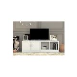 Nettrends Rafli Kitaplikli Tv Ünitesi Beyaz 130 Cm Tvt-1004-ç
