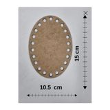 NETWORK ART Ahşap 15x10,5 Cm 1 Ad Oval Tepsi Örgü Plakası Supla Delikli Altlık Tığ Taban İşi Sepet Tabanı