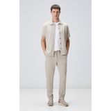 Network Bej Duble Paça Diyagonal Örme Jogger Pantolon