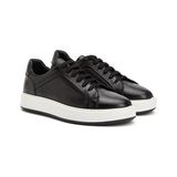 Network Black Casual Comfort Men's Leather Sneakers - Siyah