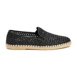 Network Black Men's Leather Espadrilles - Siyah