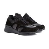 Network Black Suede Trim Men's Sneakers - Siyah
