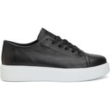 Network Black Women's Leather Sneakers - Siyah