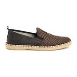 Network Brown Men's Leather Espadrilles - Kahverengi