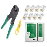 Network Cat5Cat6 Sıkma Pense+20 Adet Cat5Cat6 Jak + Test Cihazı