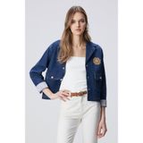Network Koyu Mavi İndigo Çıtçıt Kapatma Denim Ceket