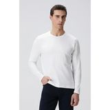 Network Off-White Long Sleeve Cotton T-Shirt - XL - Ekru
