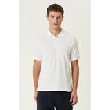 Network Off-White Polo Collar Jacquard T-Shirt - M - Ekru