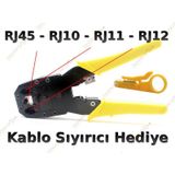 Network Pensesi RJ45 Ethernet Çakma Sıkma Pensesi + Kablo Soyucu
