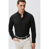 Network Slim Fit Siyah Cotton Gömlek