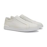 Network White Men's Casual Comfort Leather Sneakers - Beyaz